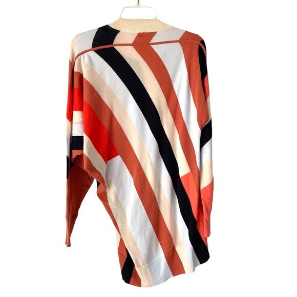 COS Striped Asymetric Long Knit Top Sweater Black Rust Blue size XS - Picture 7 of 11